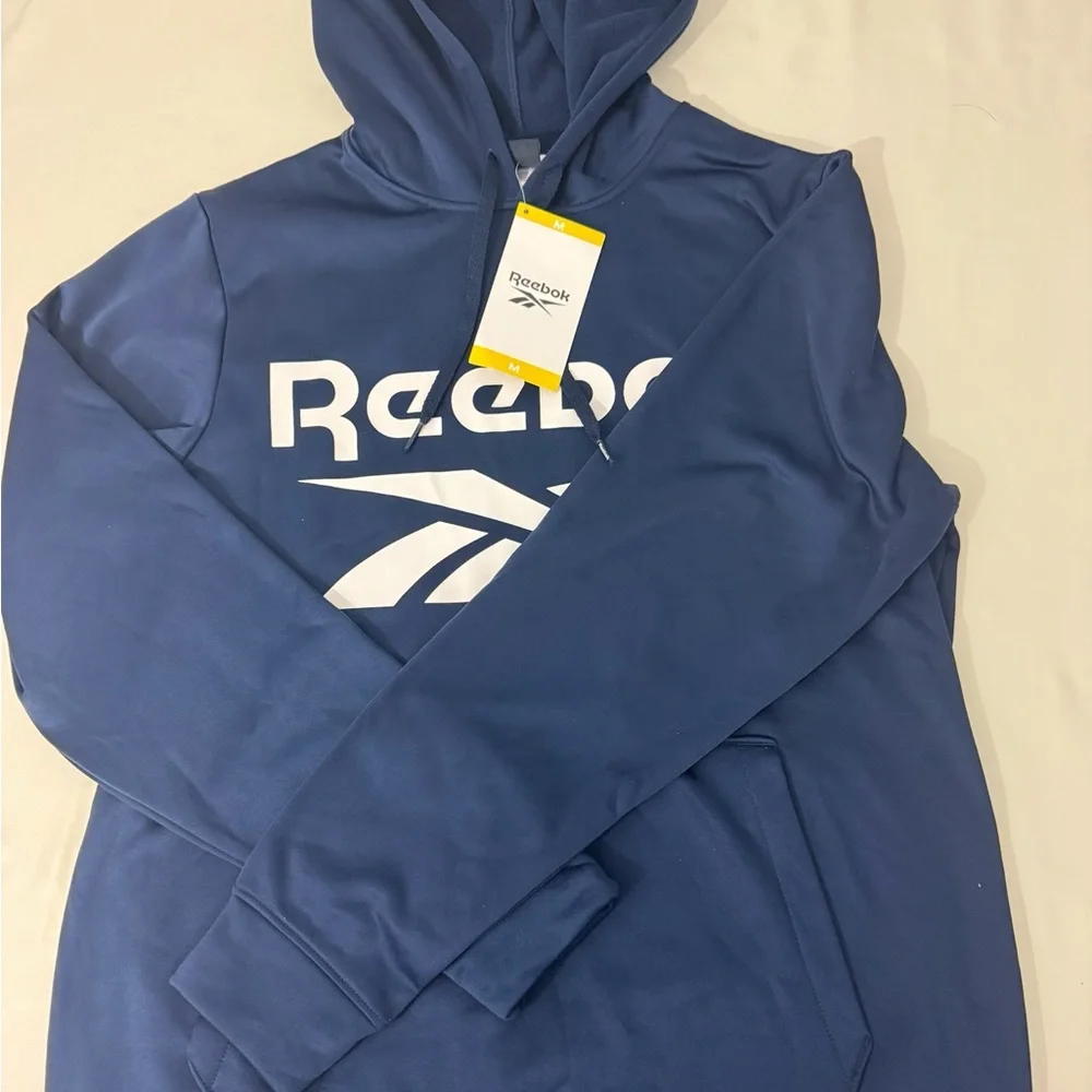 Reebok Men Medium Navy Blue Hoodie New With Tags - Picture 5 of 7